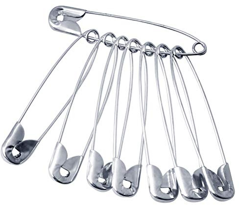 nuoshen 100Pcs Large Heavy Duty Nickel Plated Safety Blanket Pins for Crafts Arts Clothes