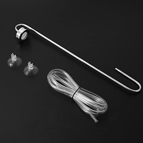 Fdit Edelstahl Kohlendioxid Diffusor CO2 Diffusor Zerstäuber Aquarium Zubehör mit austauschbarer Keramikscheibe für Aquarienpflanzen