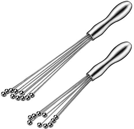 Hosuho Batidor de bolas de acero inoxidable multifuncional mezclador de crema manual herramientas de cocina para hornear 2 piezas (10 pulgadas y 12 pulgadas)