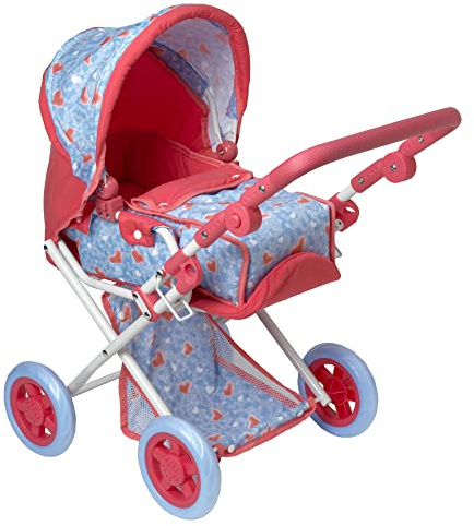 DOLLSWORLD CLASSIC from Peterkin | Deluxe Doll's Pram | Deluxe folding pram with removable moses carrier with canopy, for dolls up to 46cm (18) | Dolls & Accessories | Ages 3+