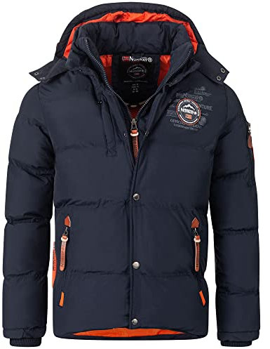 Geographical Norway Herren Winterjacke Verveine Navy -5XL - mit UD Beanie