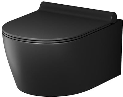 AM.PM WC suspendu cuvette et WC surélevé avec abattant SoftClose, cuvette murale en céramique sans rebord, design moderne pour salle de bain