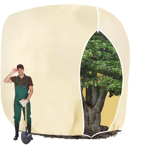 BTONGE Protection hivernale pour Plantes, Protection des Plantes d'hiver 250 x 360 cm, Protection Contre Le Gel Grand Sac pour Plantes en Pot avec Fermeture éclair, Protection hivernale pour