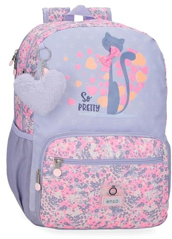Enso So Pretty Schulrucksack, anpassbar an Trolley, Mehrfarbig, 32 x 42 x 15 cm, Polyester, bunt, 32x42x15 cms, Schulrucksack, anpassbar an Trolley