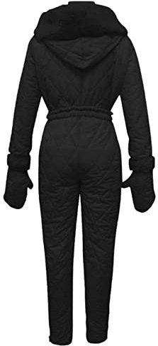 TYUNBD Skianzug Damen Einteiler Wasserdicht Schneeanzug Winter Warme Schnee Jacke Skioverall Skifahren Sätze Outdoor Jumpsuit Schneeoverall Overall mit Kapuze Reißverschluss klamotten