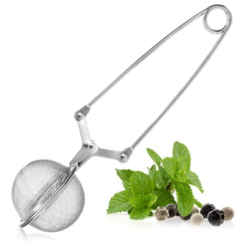 Wilhelm Sell® Colino da tè in acciaio inox - infusore da tè a forma di sfera - pinza per colino facile da pulire per tè sfuso, spezie ed erbe - filtro da tè a maglie fini (1 pezzo)