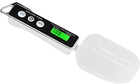 lvifloae Cuchara medidora digital, báscula de alimentos inteligente, báscula de cuchara digital, báscula portátil de acero inoxidable para cocina, para harina, té, especias, 500 (Negro)