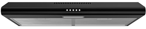 FIREGAS Under Cabinet Range Hood 30 Inch Black, Ducted/Ductless Convertible Kitchen Vent Hood with 250 CFM, 3-Speed Fan & LED Lights for Stove Ventilation