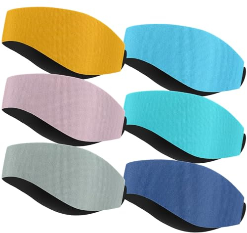 Jamntower 6 Pcs Quality Swimming Headbands Multicolor Swimming Headbands Large Ear Bands Safety Ear Protection Pool Summer(Morandi)