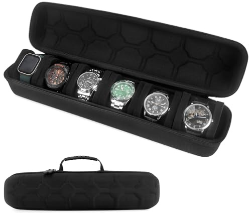 HELMDY Étui de Voyage à 6 Emplacements pour Montre pour Homme et Femme