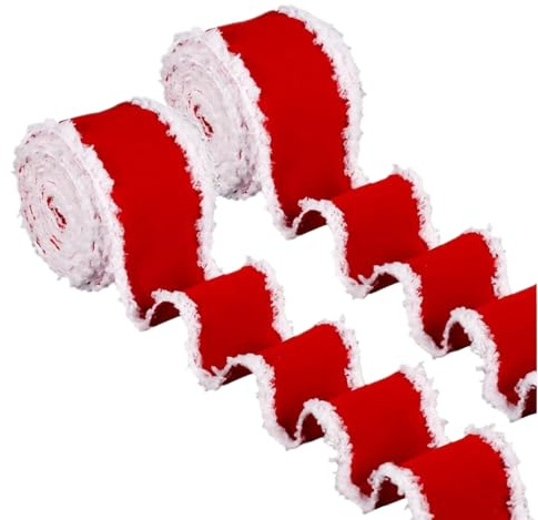 Cinta de Navidad para embalaje - Período de vacaciones de invierno - Rollo de cinta de yute para decoraciones de árbol de Navidad, guirnalda, ramo, pastel, mesa, , reunión familiar
