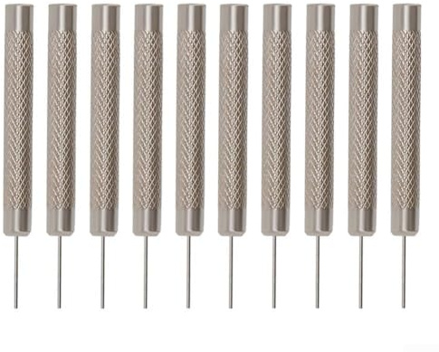 10 st järnstift stansningsset 0,7-1,0 mm för borttagning av klockarmband och armbandslänk, precisionshandverktygssats för justering och reparation av klockband, silver (0,7 mm)