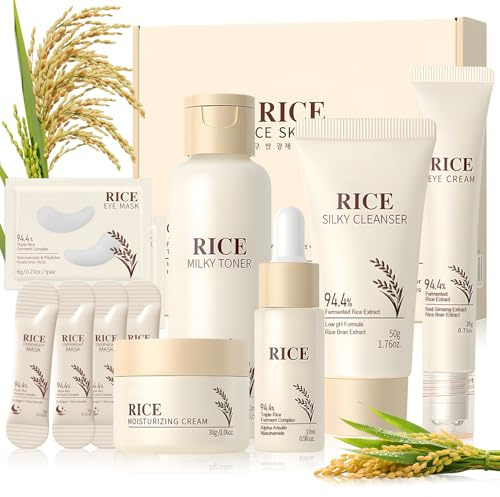 Set Skincare Viso Completo, Set Creme Donna Regalo, Kit Regalo Donna con Tonico Viso, Crema Viso, Detergente Viso, Contorno Occhi, Siero Viso, Patch Occhi, Maschere Viso, 11 Pezzi