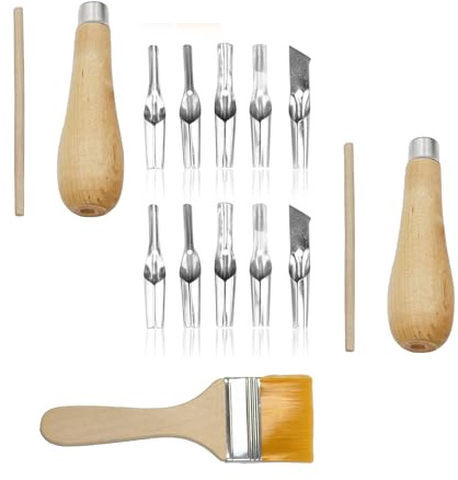 2set lino Cutters，Lino Cutting Printing Tool Kit with 1 Cleaning Brush for Printmaking,Sculpture,Handicrafts