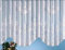 heimtexland Gardinen Jacquard Store mit Kräuselband weiß halb-transparent, Blumen Bordüre gebogt, Vorhang Typ1 - Bogenstore HxB 145x450 cm für Fensterbreiten von 140-180 cm