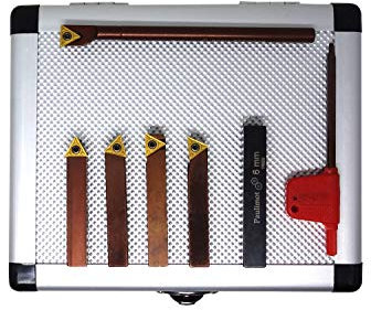 PAULIMOT Drehmeißel-Set mit Wendeplatten, 8 mm, inkl. Bohrstange Ø 6 mm