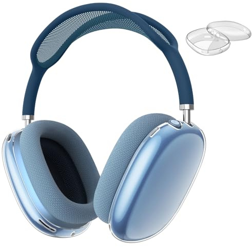 FINTIE Hülle Kompatibel mit AirPods Max (2024/2020) Kabellose Kopfhörer, weiche TPU Klar Anti-Scratch Schutzhülle für AirPods Max (USB-C/Lightning), Kristallklar
