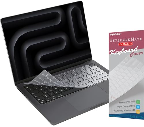 Digi-Tatoo Protector de Teclado (EU ISO) Compatible con MacBook Pro 14/16 y MacBook Air 13/15 - (2025-2021, M5/M4/M3/M2/M1) – Cubre Cubierta Transparente de TPU Ultrafina