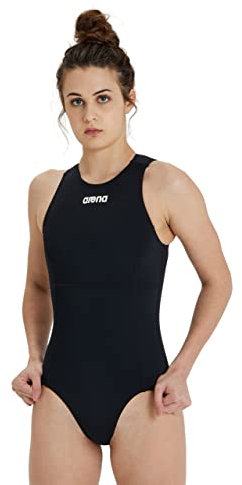 ARENA Damen Team Solid Water Polo Einteiler Wassersport Badeanzug, Schwarz-Weiß, 36