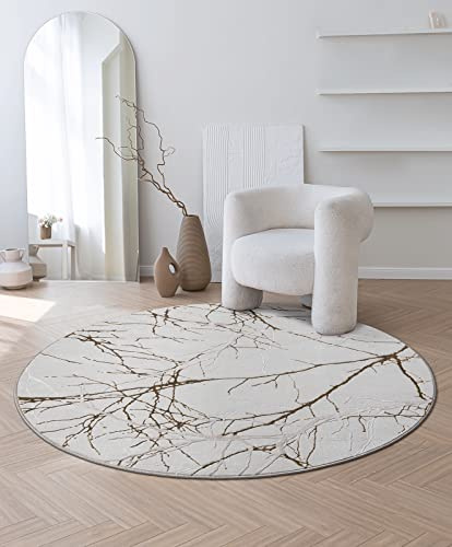 the carpet Mila Teppich – moderner Kurzflor Wohnzimmerteppich mit 3D Hoch-Tief-Effekt, Glanzeffekt & weicher Oberfläche, Fußbodenheizung geeignet, Blitz Effekt, Grau, 200 cm Rund