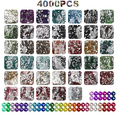 Gohytal Diamond Painting Lot de 40000 pierres rondes à paillettes Accessoires de peinture diamant Strass décoratifs pour peinture diamant ongles pierres précieuses ornements d'artisanat