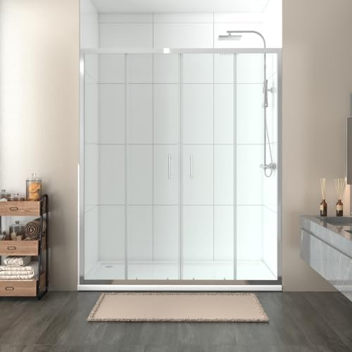 NRG 1700 x 1900mm Shower Enclosures Double Sliding Shower Door Chrome Framed