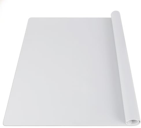 SOSMAR Extra Groß Silikonmatte zum Basteln, B2 Bastelunterlage für Malen, Epoxidharz Handwerk, Knetunterlage, Tischmatte, Antihaft & Waschbar Malunterlage für Kinder, Grau 70 x 50cm
