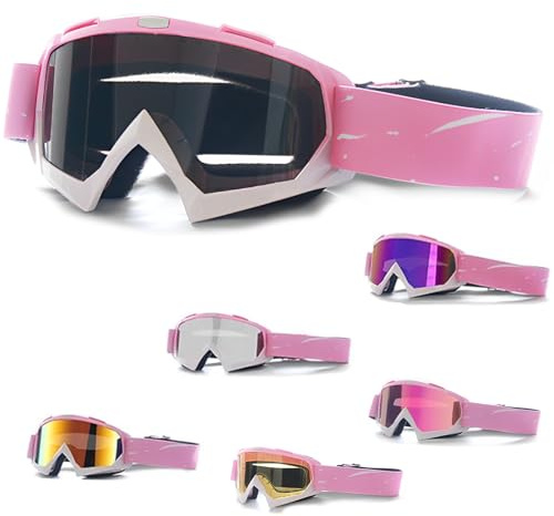 DONGZQAN Lunettes de ski pour femme - Rose