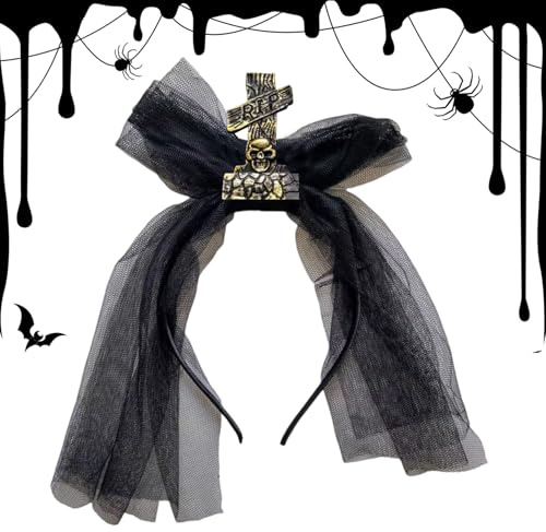 Halloween Hårband Vintage Gravsten Hårband Med Slöja Till Cosplay | Skräckinjagande Halloweenutstyrsel Huvudprydnad För Karnevaler Maskeradbällen Scenframträdanden