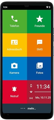 EinfachFon Senior - Smartphone Handy für Senioren – Einfache Bedienung, Große Tasten, Notruf mit GPS, Kamera, Lupe, Hörgeräte-Kompatibel