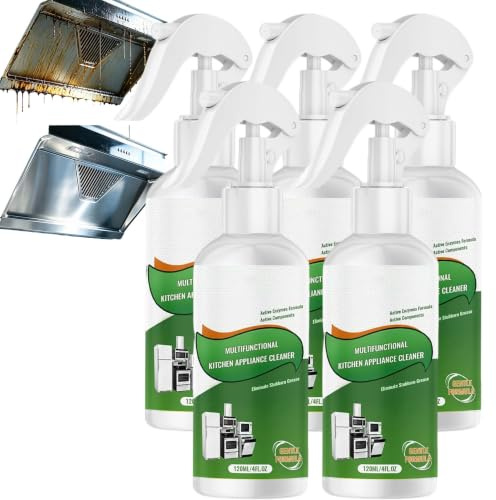 Multifunctional Cleaner For All Kitchen Appliance, Multi-Surface Kitchen Appliance Degreaser Spray, Kitc/hen Stubborn Tar Aged Grease Remover,Powerful No-Scrub Foam Kitch/en Oil Stain Cleaner (5pcs)
