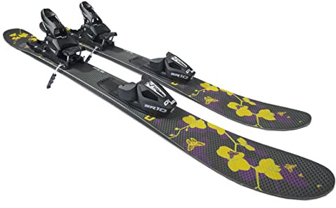 GPO Planche à neige Orchidée | Ski court incl. fixation de sécurité Tyrolia SR 10 | Longueur 99 cm | Ski Big Foot pour hommes et femmes