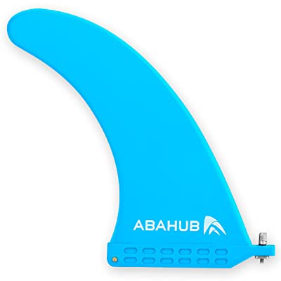 Abahub 9'' SUP Single Center Fin, No Tool Fin Screw, Fiberglass Reinforeced 9 inch SUP Replacement Fins for Surfboard, Stand-up Paddle Board, Longboard, Blue