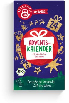Teekanne Organics Adventskalender | Tee-Adventskaleder | Weihnachtskalender mit 24 feinen Bio-Tee Geschenken | 24 Verwöhnmomente für deine Vorweihnachtszeit