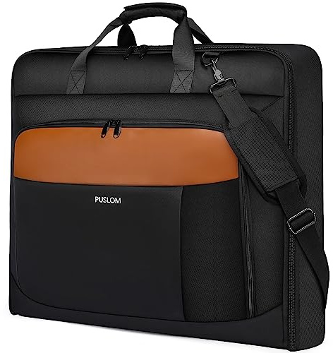 Kleidersack für Herren - 40 Zoll Handgepäck für Bis zu 3 Anzüge, 2 in 1 Hängekoffer, Gepäcktasche für Business Reisen, Faltbar Mit 15,6 Zoll Laptop-Fach, Braun