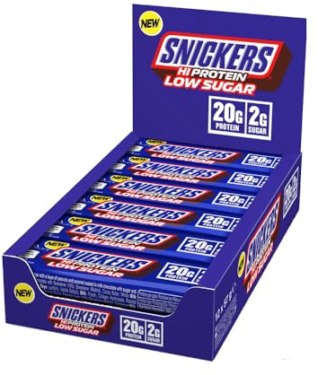 Snickers Hi Protein/Low Sugar Protein Bar Box of 12 x 57g