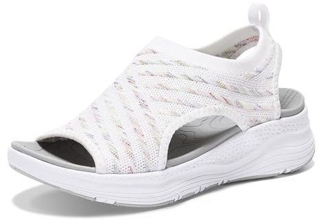 YESWIN Women Walking Sandals Arch Support Orthotic Comfortable Plantar Fasciitis Non-slip Casual Open Toe Sport Sandals for Athletic Summer Beach