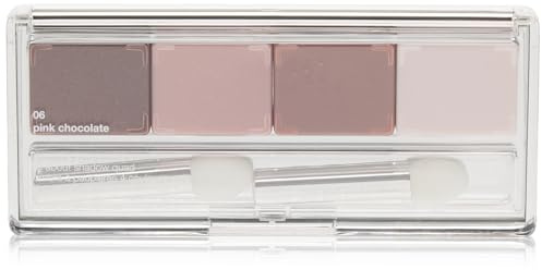 Clinique All About Shadow Eye Shadow Quad | Long Lasting, Crease + Fade Resistant + Safe For Sensitive Eyes, Pink Chocolate, 0.11 Ounce