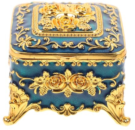 WATIIFUFU Cofanetto Gioielli da Tavolo Blu in Lega di Zinco Stile Vintage