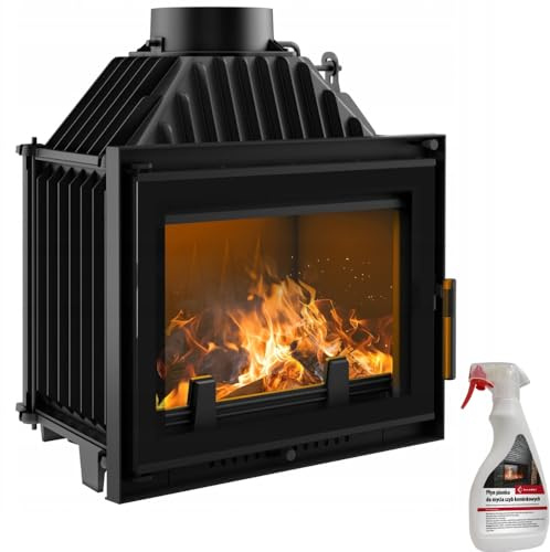 KRATKI Kamineinsatz Holzofen Gusseisen Maja 8kW BImSchV 2 Wirkungsgrad 80% Kamineinsätze Holz Leistungsbereich 3-10kW (Maja/Deco) Mit Kaminscheibenreiniger