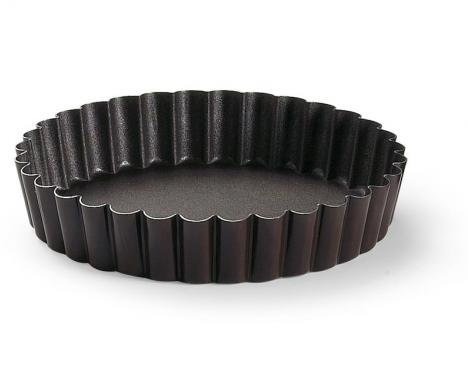 Gobel - Moule à Tartelette Ronde Cannelée - Fond Fixe - Ø110/90 mm h20 mm - Acier - Revêtement Antiadhérent Bicouche Garanti sans PFAS - Qualité Professionnelle – Fabriqué en France