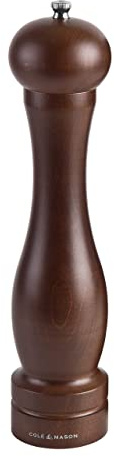Cole & Mason 12.5-inch Forest Capstan Pepper Mill - Adjustable Pepper Grinder - Refillable Spice Tools - Hand Wash Kitchen Tools - Beech Wood, 12.5