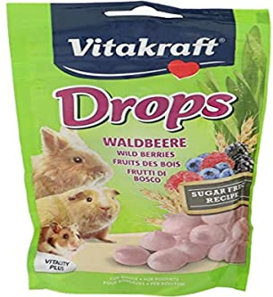 Vitakraft - Drops, Snack de Frutos del Bosque para Todos los Roedores, con Vitaminas y Sin Azúcar - 75 g