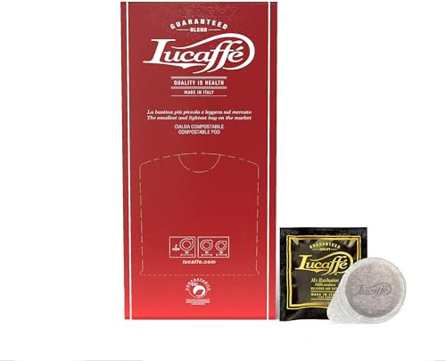 Lucaffè - 150 Café Dosettes ESE 44 mm, Mr. Exclusive 100% Arabica, pour machine a cafe espresso, Compatible Cafetiere dosette | Torréfaction moyenne | Emballage Écologique