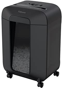 Fellowes distruggi documenti a frammento LX85, 12 fogli, per casa e piccolo ufficio, uso personale, cestino da 19 litri, distruggidocumenti con tecnologia Safesense, nero