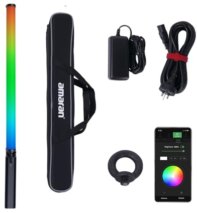 amaran Tube Light amaran T2c RGBWW LED Video Stick Light, CRI≥95 TLCI ≥98,2500K-7500K /Rechargeable Battery/APP Control for Photography