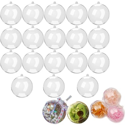 15 Stück DIY Kugeln, Baumkugeln Acryl Balls, Befüllbare Acrylkugeln für Dekorationen, Geeignet für Festliche Zwecke, um das Haus zu Schmücken(Transparent)