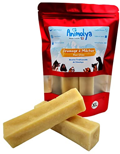 Golosinas para perros – Bastón de queso masticable – 100% natural – Barra resistente – Ocupación y masticación – Higiene dental – Huesos juguetones y saludables (talla XL, lote de 2) XL