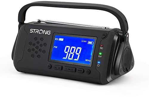 STRONG EPR1500 Kurbelradio | Notfallradio | AM/FM | ausziehbare Teleskopantenne | integr. 1W LED Taschenlampe | Lithium Akku mit Powerbankfunktion