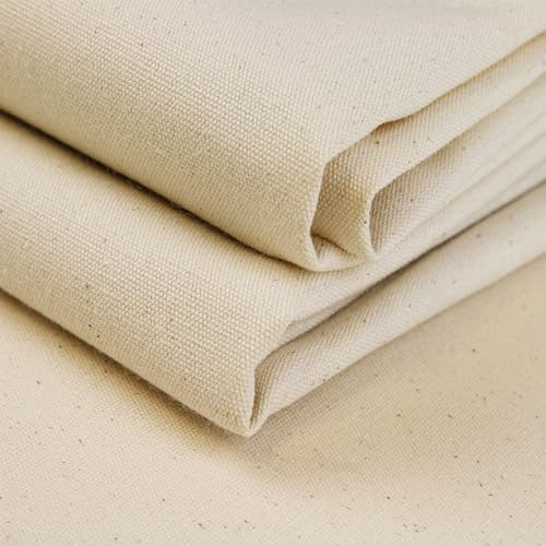A-Express 100 % bomull naturlig – kaliko-tyg per meter – oblekt hantverksmaterial – 150 cm bred – 230 GSM kanvas för målning, sömnad, kassar, gardinfoder – 2 meter 200 cm x 150 cm